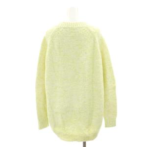 ANAYI 21SS コットンテープラウンドヘム プルオーバー ニット セーター 長袖 38 黄緑 白