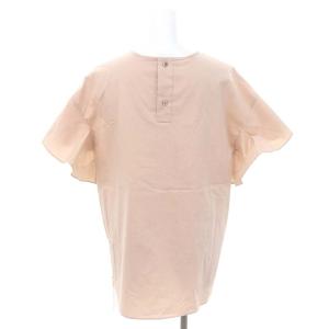 ADORE 22AW ストレッチタイプライターカフスブラウス シャツ 半袖 袖フレア クルーネック テールカット 38 M ピンク