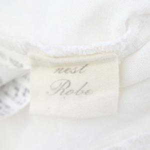 nest Robe スタンドフリルブラウス 長袖 前開き リネン F オフホワイト