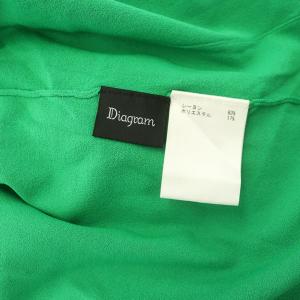 Diagram GRACE CONTINENTAL プレーンロングニット カーディガン 長袖 スリット 36 緑 グリーン