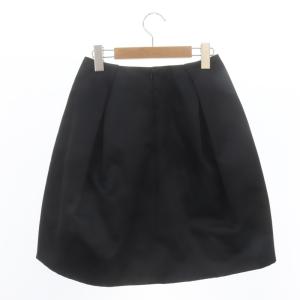 BORDERS at BALCONY 23AW MEMORY SATIN MINI SKIRT 台形スカート ミニ 36 ブラック
