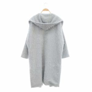 Diagram GRACE CONTINENTAL シャギー ガウンコート アウター ロング フード ボタンレス 36 ライトグレー