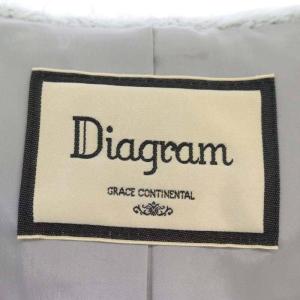 Diagram GRACE CONTINENTAL シャギー ガウンコート アウター ロング フード ボタンレス 36 ライトグレー