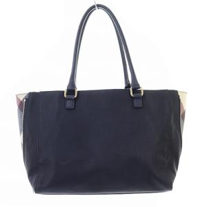 BLUE LABEL CRESTBRIDGE トートバッグ サイドチェック 切替 紺 ネイビー