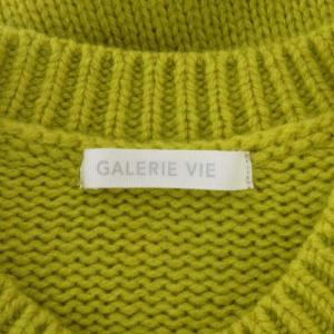 GALERIE VIE 21AW ファインウール クルーネックプルオーバー ニット セーター 長袖 S 黄緑 イエローグリーン