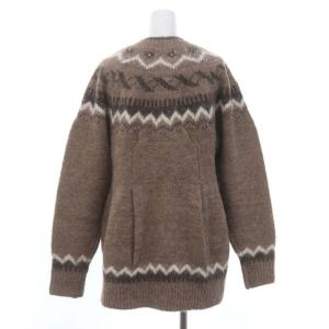 CLANE 22AW NORDIC WEST SHAPE CARDIGAN ニット カーディガン 長袖 ノルディック柄 ウール混 2 モカ