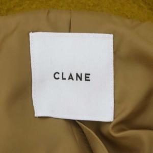 CLANE 22AW OVER LINE DOUBLE COAT ハーフコート アウター ウール アルパカ混 2 黄 イエロー