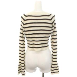 SNIDEL 23AW Sustainable クロップドカーデTOPS カーディガン ニット 長袖 ボーダー ラメ Vネック ベルスリーブ