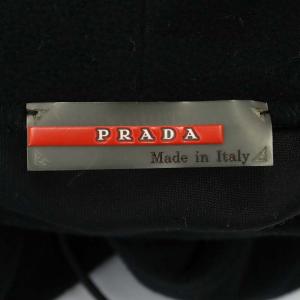 PRADA フリース ハイネック カットソー 長袖 タートルネック S 黒 ブラック