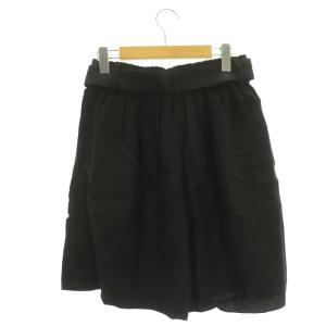 ISABEL MARANT レーヨンリネンタックショートパンツ ジッパーフライ ベルト付き 36 黒 ブラック