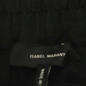 ISABEL MARANT レーヨンリネンタックショートパンツ ジッパーフライ ベルト付き 36 黒 ブラック