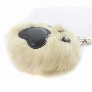 STELLA McCARTNEY エシカルファー バッグチャーム エコファー 肉球 白 ホワイト