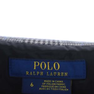 POLO RALPH LAUREN グレンチェックテーラードジャケット 3B 背抜き ウール 6 ライトグレー 黒 青