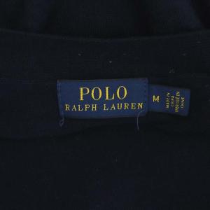 POLO RALPH LAUREN ロゴ刺繍 カシミヤ混 ニット カーディガン セーター フロントボタン M 紺 ネイビー