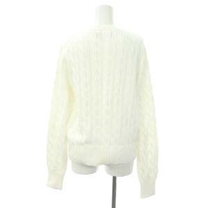 POLO RALPH LAUREN ロゴ刺繍 ケーブル ニット カーディガン 長袖 L 白 ホワイト