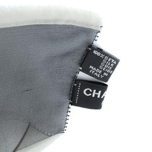 CHANEL ココマーク シルク ストール ショール ブラック ホワイト