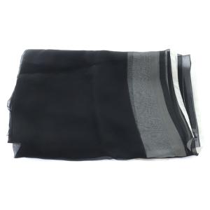 CHANEL ココマーク シルク ストール ショール ブラック ホワイト