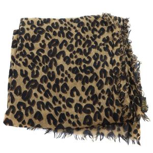 LOUIS VUITTON M72215 エトール レオパード カシミヤ シルク ストール ブラウン