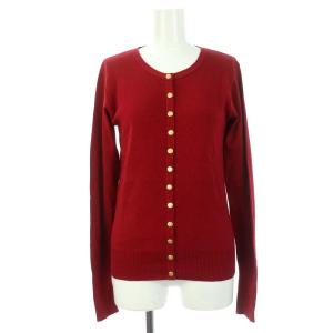 スナップボタン カーディガン ニット 長袖 コットン 1 赤 レッド