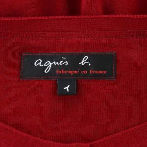 agnes b. スナップボタン カーディガン ニット 長袖 コットン 1 赤 レッド