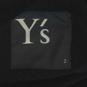 Y's モックネックガウンコート ウール縮絨 ブラック