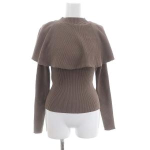 SNIDEL 22AW Sustainable 2wayケープニットプルオーバー カットソー 長袖 ボトルネック F モカ