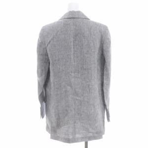 Max Mara 22SS リネン シングル 2B テーラードジャケット 背抜き 34 黒 白 ブラック ホワイト