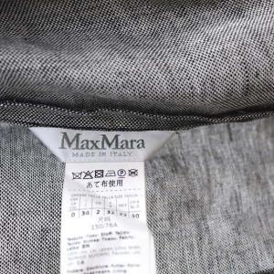 Max Mara 22SS リネン シングル 2B テーラードジャケット 背抜き 34 黒 白 ブラック ホワイト