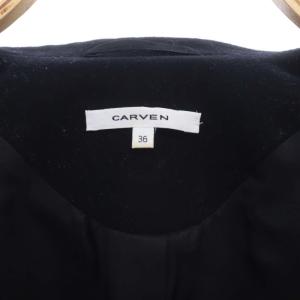CARVEN ウール チェスターコート アウター ジャケット ロング 36 S 黒 ブラック