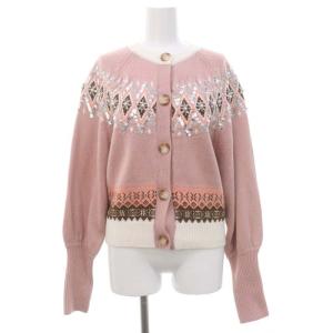 22AW モダン ハレディックカーディガン ニット 長袖 F ピンク