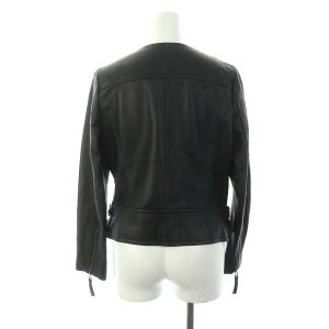 GRACE CONTINENTAL サイドベルトライダースジャケット レザー 羊革 36 黒 ブラック