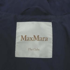 Max Mara The Cube.サイドジップ フードジャケット ビーズ USA4 紺