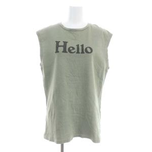 HELLOノースリーブカットソー プルオーバー M カーキ ブラック MB211-7009