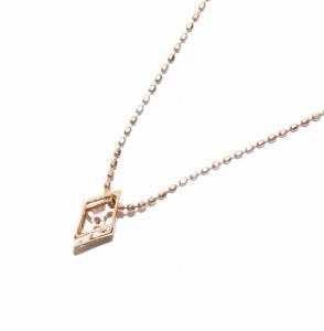 agete ネックレス ペンダント ダイヤモチーフ ひし形 K10 イエローゴールド アクセサリー ジュエリー
