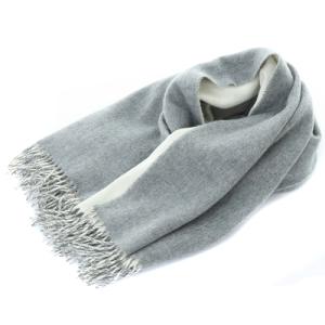 フリンジ カシミア マフラー ストール グレー