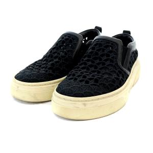Salvatore Ferragamo CASSINA LACE スリッポン スニーカー 4.5 22cm 黒 ブラック