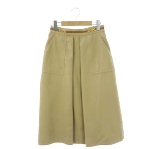 21AW ツイルポケットツキスカート ロング フレア 36 ベージュ