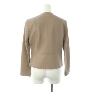 ANAYI 21AW ラムレザークルー ノーカラージャケット ブルゾン 羊革 ジップアップ 36 モカ