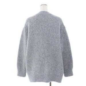 UNITED ARROWS 23AW FLUFFY Vネック カーディガン アルパカ混 ウール混 前開き 長袖 F グレー 1528-106-0326