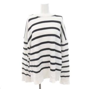 22SS ボーダー ニット セーター 長袖 白 黒 ホワイト ブラック