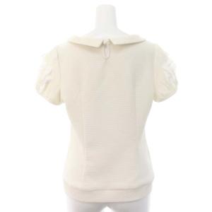 TOCCA リボン パフスリーブ カットソー 半袖 M オフホワイト