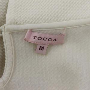 TOCCA リボン パフスリーブ カットソー 半袖 M オフホワイト