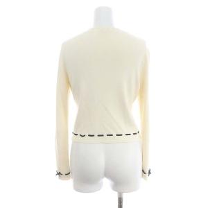 TOCCA 【洗える!】 LAVIEN ROSE KNIT カーディガン ニット 長袖 クロップド ウール混 XS オフホワイト 黒 ブラック