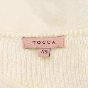TOCCA 【洗える!】 LAVIEN ROSE KNIT カーディガン ニット 長袖 クロップド ウール混 XS オフホワイト 黒 ブラック
