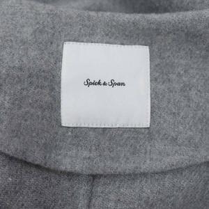Spick&Span ビーバーフォールドラペルコート アウター ノーカラー ロング ベルト付き 34 グレー