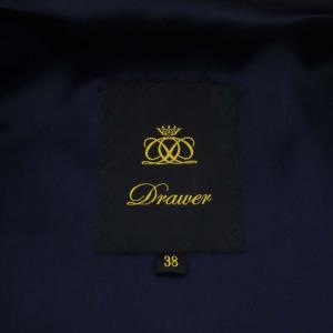 Drawer ブラックウォッチノーカラーコート 38 緑 青 黒