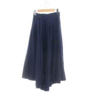 MADISONBLUE TUCK VOLUME SKIRT タックボリュームスカート フレア スリット ロング 01 紺 ネイビー