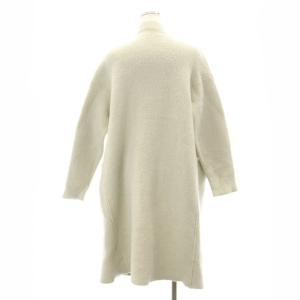 GALERIE VIE スタンドカラーコート ロング ニット ウール 前開きトッパー 36 S ベージュ