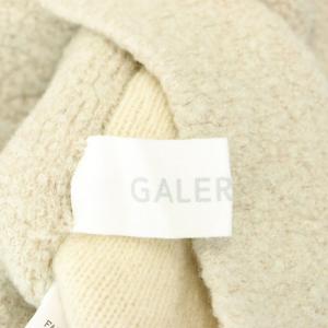 GALERIE VIE スタンドカラーコート ロング ニット ウール 前開きトッパー 36 S ベージュ