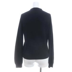 HERMES セリエボタン カシミヤ Vネックカーディガン ニット 長袖 38 ブラック